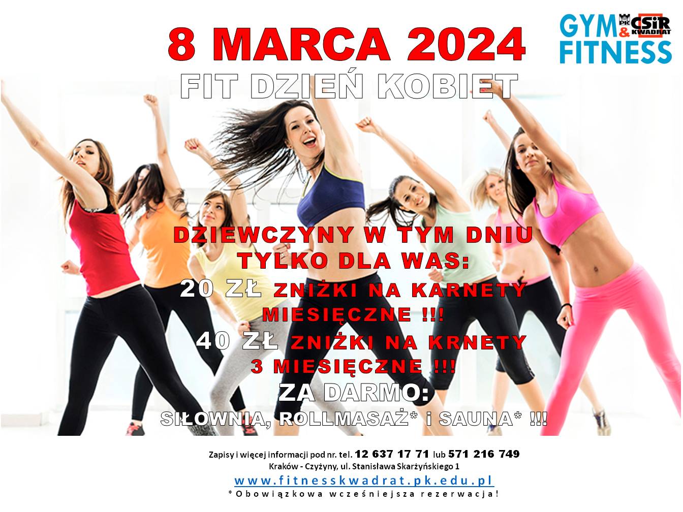 Oferta specjalna na Dzień Kobiet w Fitness Kwadrat!
